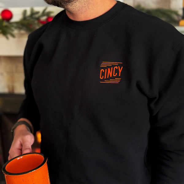 Embroidered "Cincy" heavyweight crewneck sweatshirt