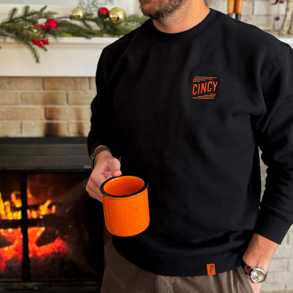 Embroidered "Cincy" heavyweight crewneck sweatshirt