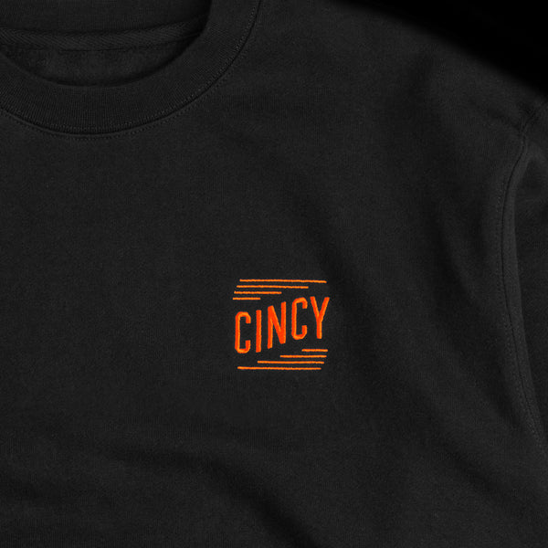 Embroidered "Cincy" heavyweight crewneck sweatshirt