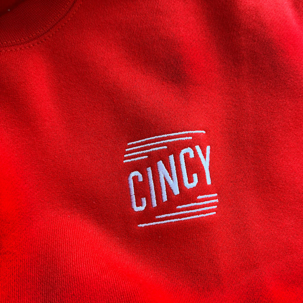 Embroidered "Cincy" heavyweight crewneck sweatshirt