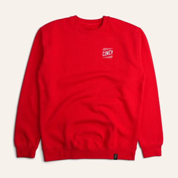 Embroidered "Cincy" heavyweight crewneck sweatshirt