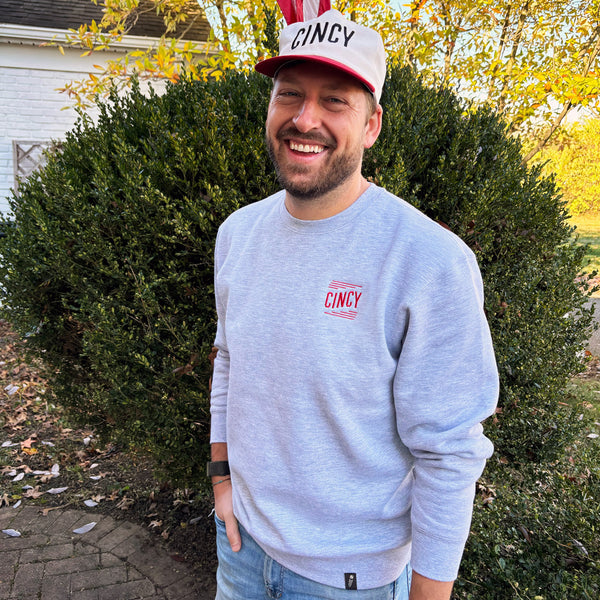 Embroidered "Cincy" heavyweight crewneck sweatshirt