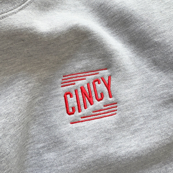 Embroidered "Cincy" heavyweight crewneck sweatshirt